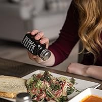 Vista 9 de Heartland Home Farmhouse - Juego de saleros y pimenteros de cerámica con tapas extra. Juego de salero y pimentero 100% de gres, salero y pimentero