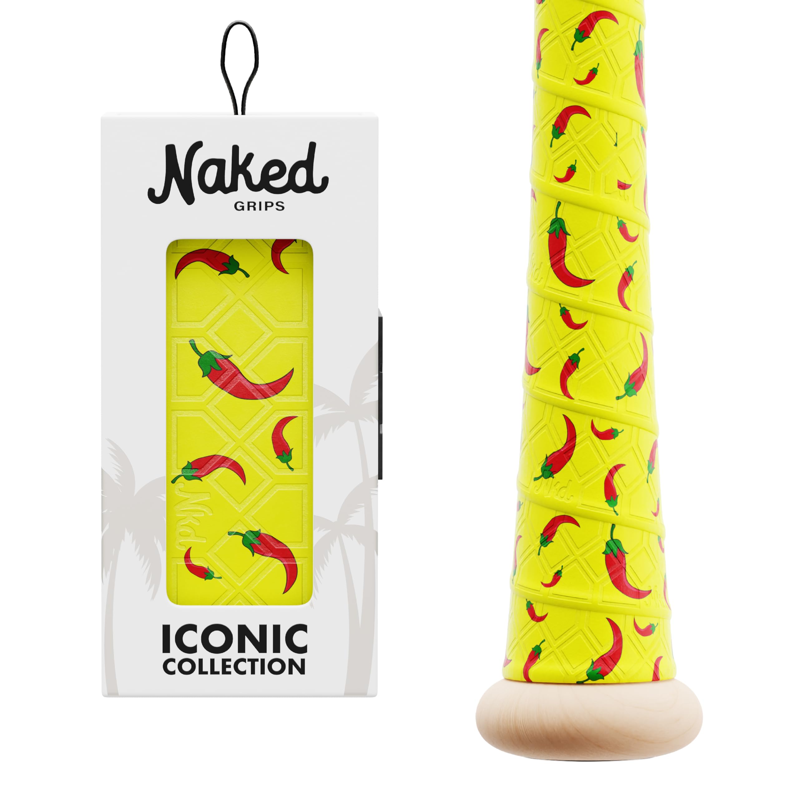Naked Grips Iconic Collection | 1mm Baseball & Softball Bat Grips Hot Pepper