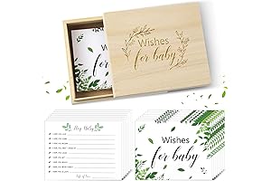 Botanical Baby Shower Advice Cards with Wooden Keepsake Box