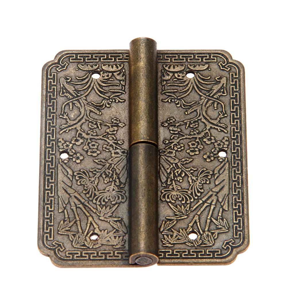 Zawiasy do szafek, wspornik zawiasów, zawiasy do drzwi, 5 szt. 60 * 50 mm prawy lewy retro mosiężne zawiasy do mebli szafka szuflada zawias do drzwi zawias do pudełka z biżuterią okucia sprzętowe anty
