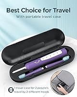 Vista 7 de Rtauys - Cepillo de dientes eléctrico y sónico M5 para adultos y adolescentes, con 8 cabezales de cepillo, de alta potencia, con estuche de viaje, 3