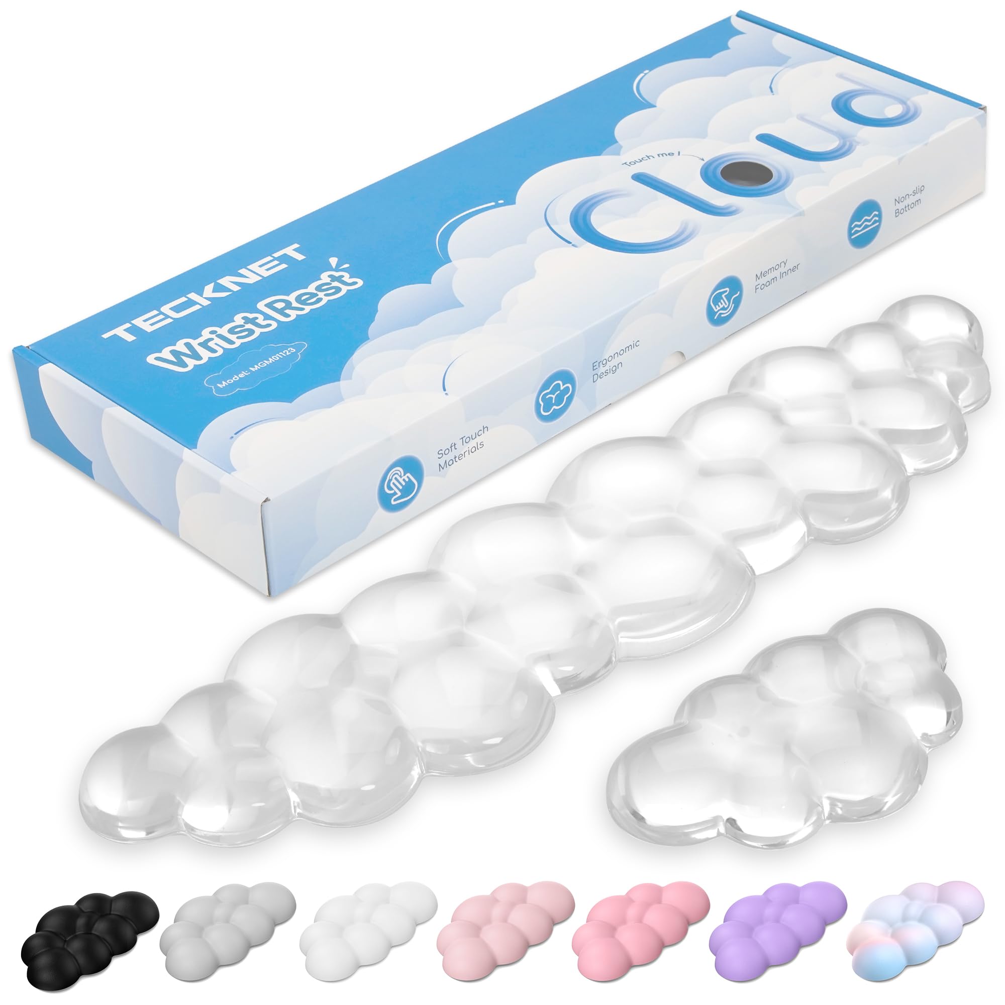 TECKNET Cloud Wrist Rest Set - Ergonomic Comfort -13