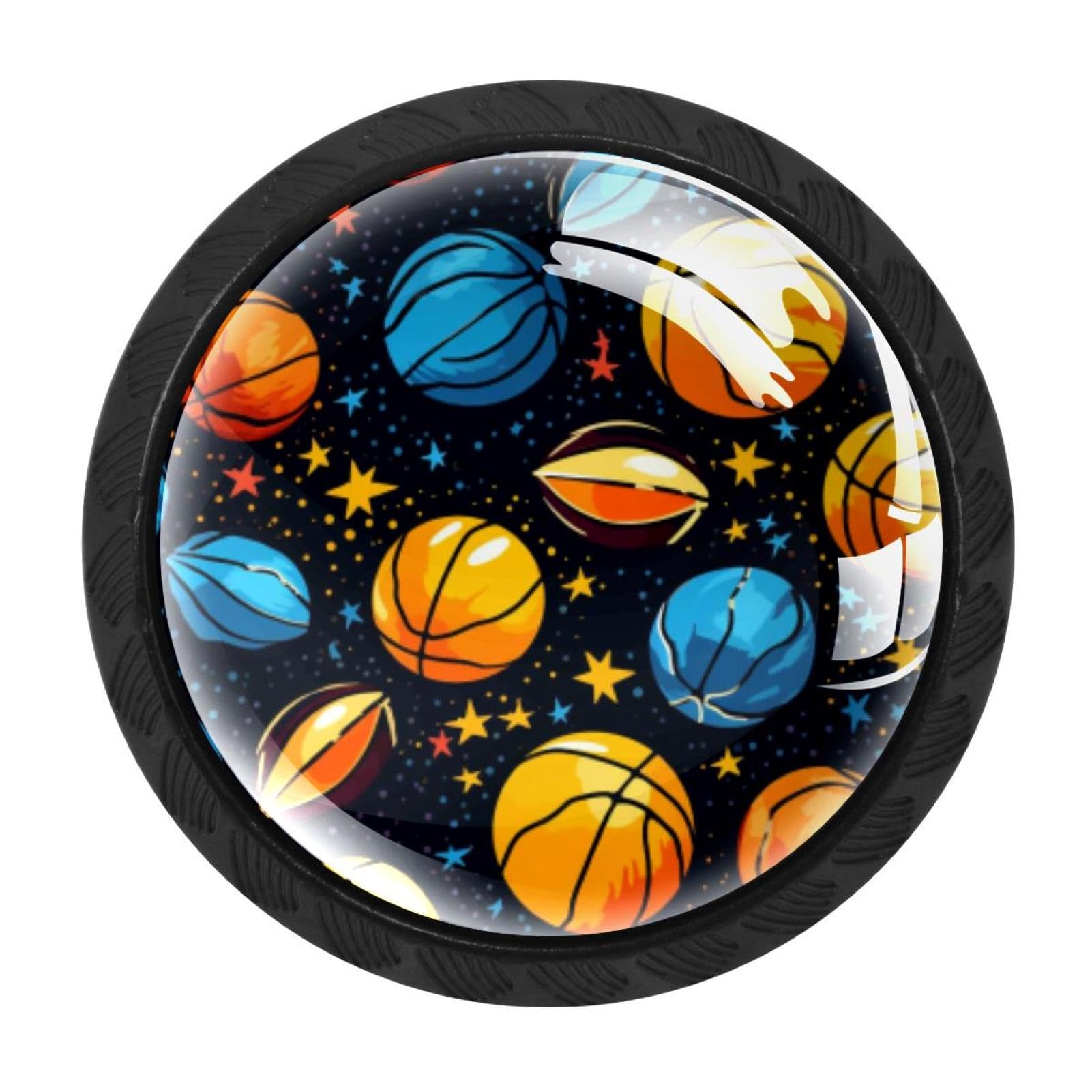 Chenzzzz Multicolored 16 4 Pcs Basketball Cabinet Knobs Crystal Drawer Pulls For Kitchen, Bathroom Cabinet, Dresser And Cupboard