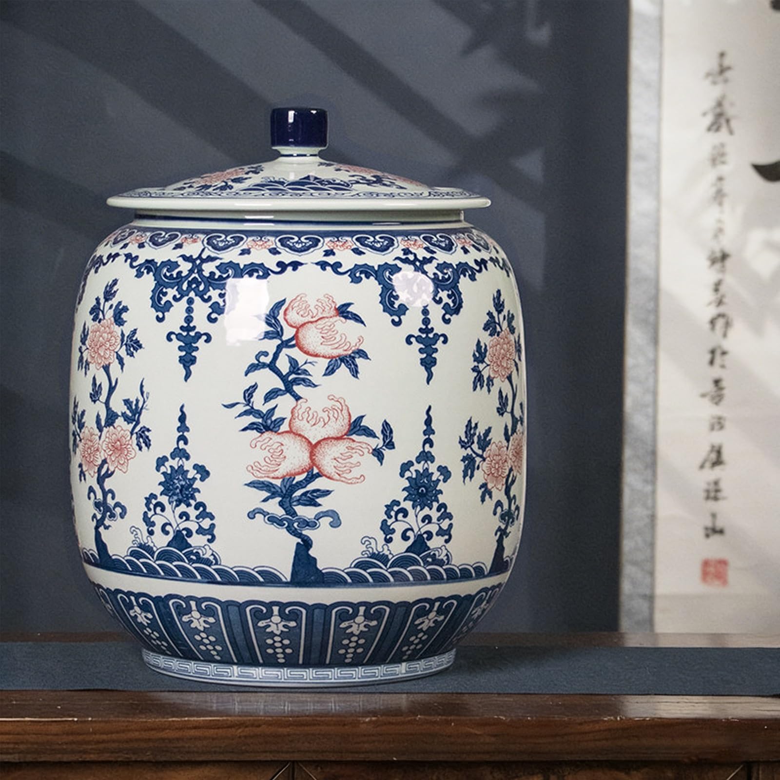 Duży ceramiczny słoik na ryż z pokrywką, szczelny, odporny na wilgoć pojemnik do przechowywania płatków śniadaniowych, mąki, przekąsek, ziaren kawy