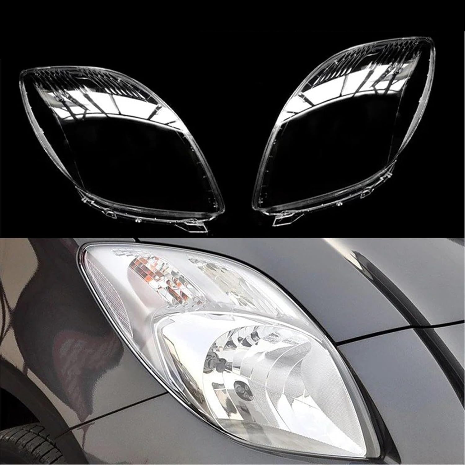 Car Front Headlight Shell For Toyota For Yaris For Vitz XP90 Hatchback 2006-2011 Headlights Cover Transparent Housing Front Headlights Lens Shell Glass Lampcover Car Headlight Cover