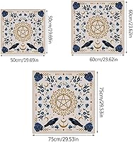 Vista 4 de Tapete de adivinaciones de péndulo de forma cuadrada, mantel de altar, tablero de juego, almohadilla de cartas, mantel de runa, mantel metafísico