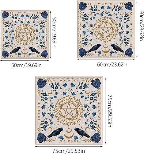 Miniatura 4 de Tapete de adivinaciones de péndulo de forma cuadrada, mantel de altar, tablero de juego, almohadilla de cartas, mantel de runa, mantel metafísico,