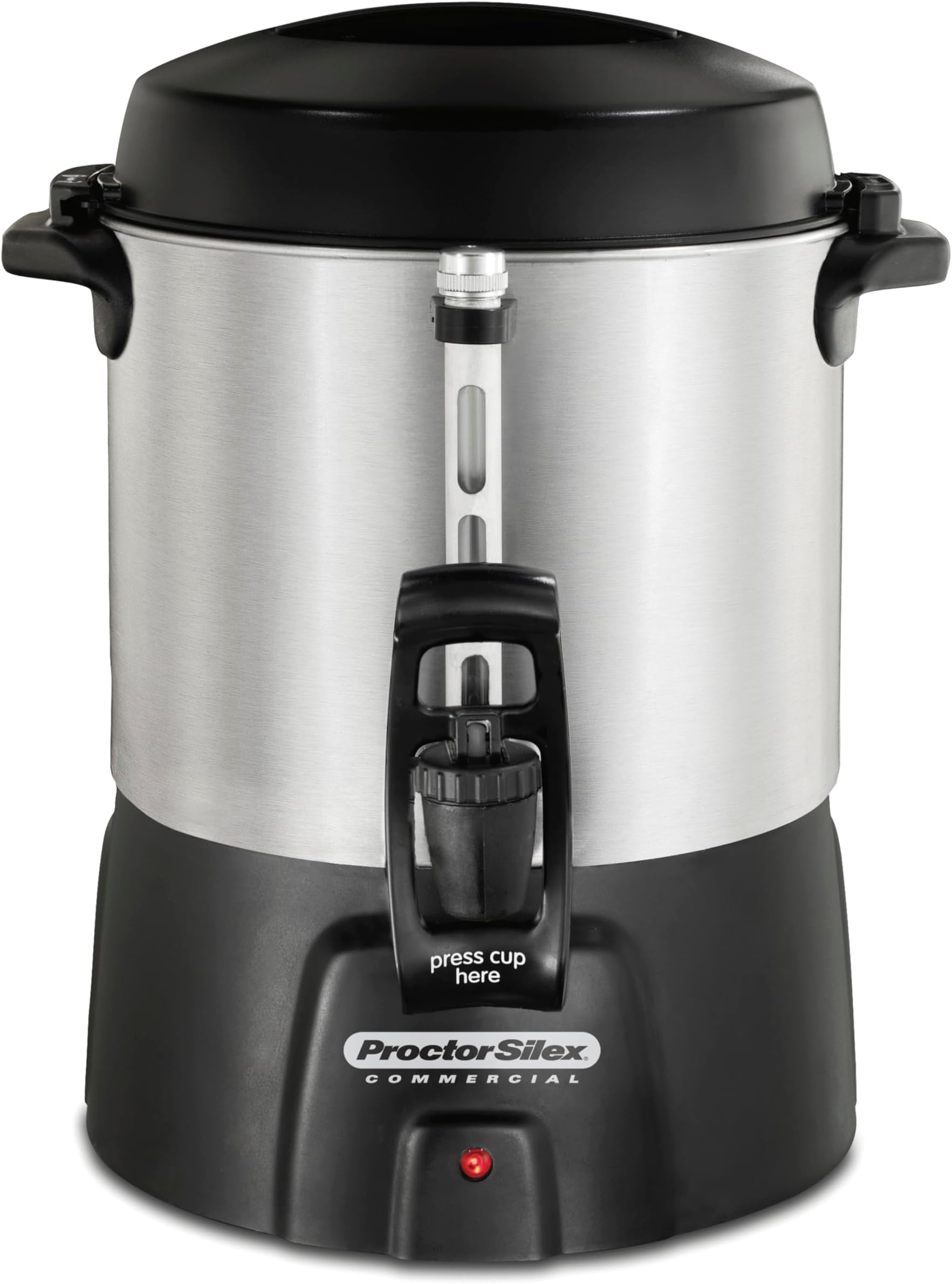 45040R Brushed Aluminum Coffee Urn, 40 Cup Capacity, Fast Brewing, One-Hand Dispensing, Dual Heaters, Commercially Rated, NSF Listed