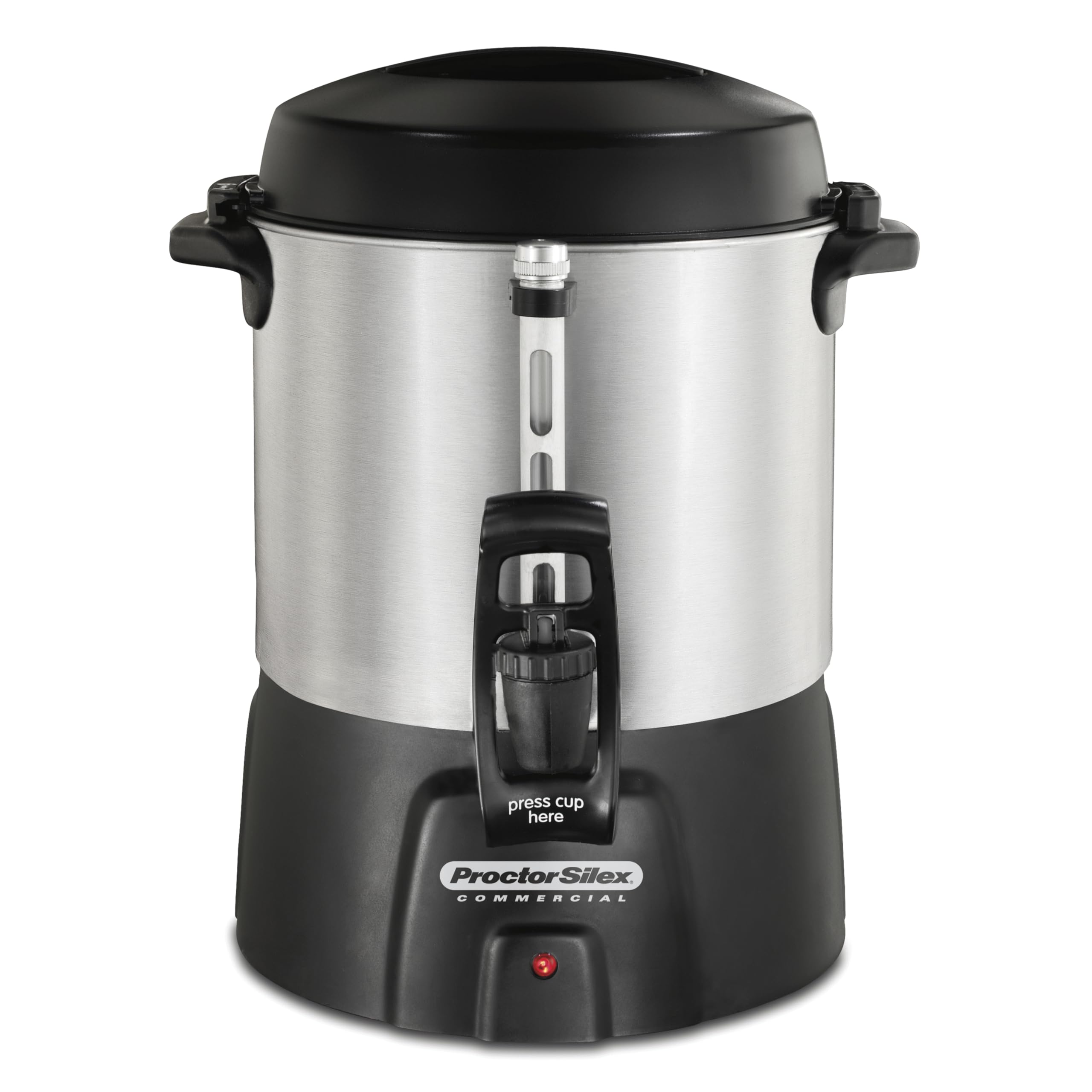 45040R Brushed Aluminum Coffee Urn, 40 Cup Capacity, Fast Brewing, One-Hand Dispensing, Dual Heaters, Commercially Rated, NSF Listed