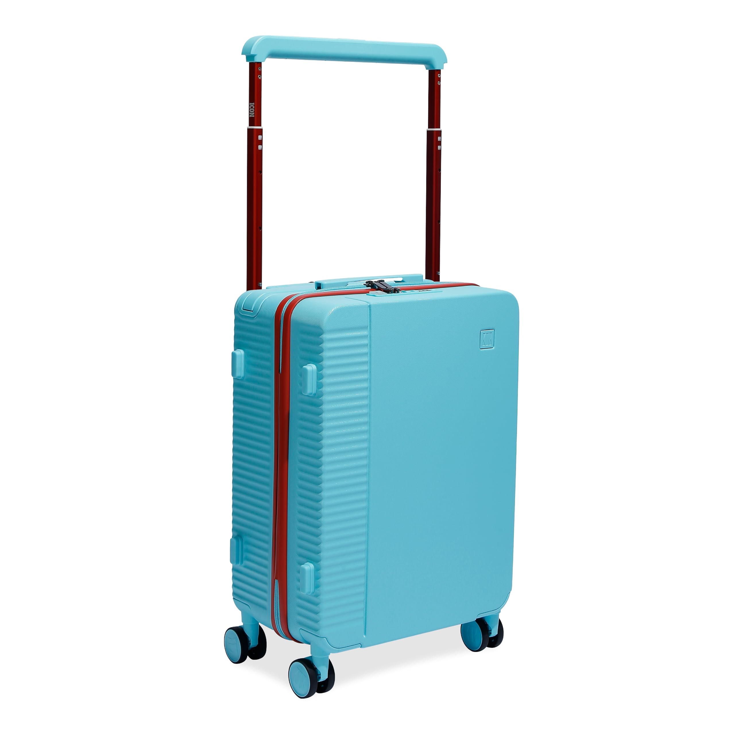 ICON - Signature Polycarbonate (PC) Hard-Sided Check in Suitcase, 65 CMS, 28 Inch, 65 litres | Ultra Lightweight & Durable | 8 Spinner Wheels | TSA Lock | Check in - Medium | Turquoise Blue