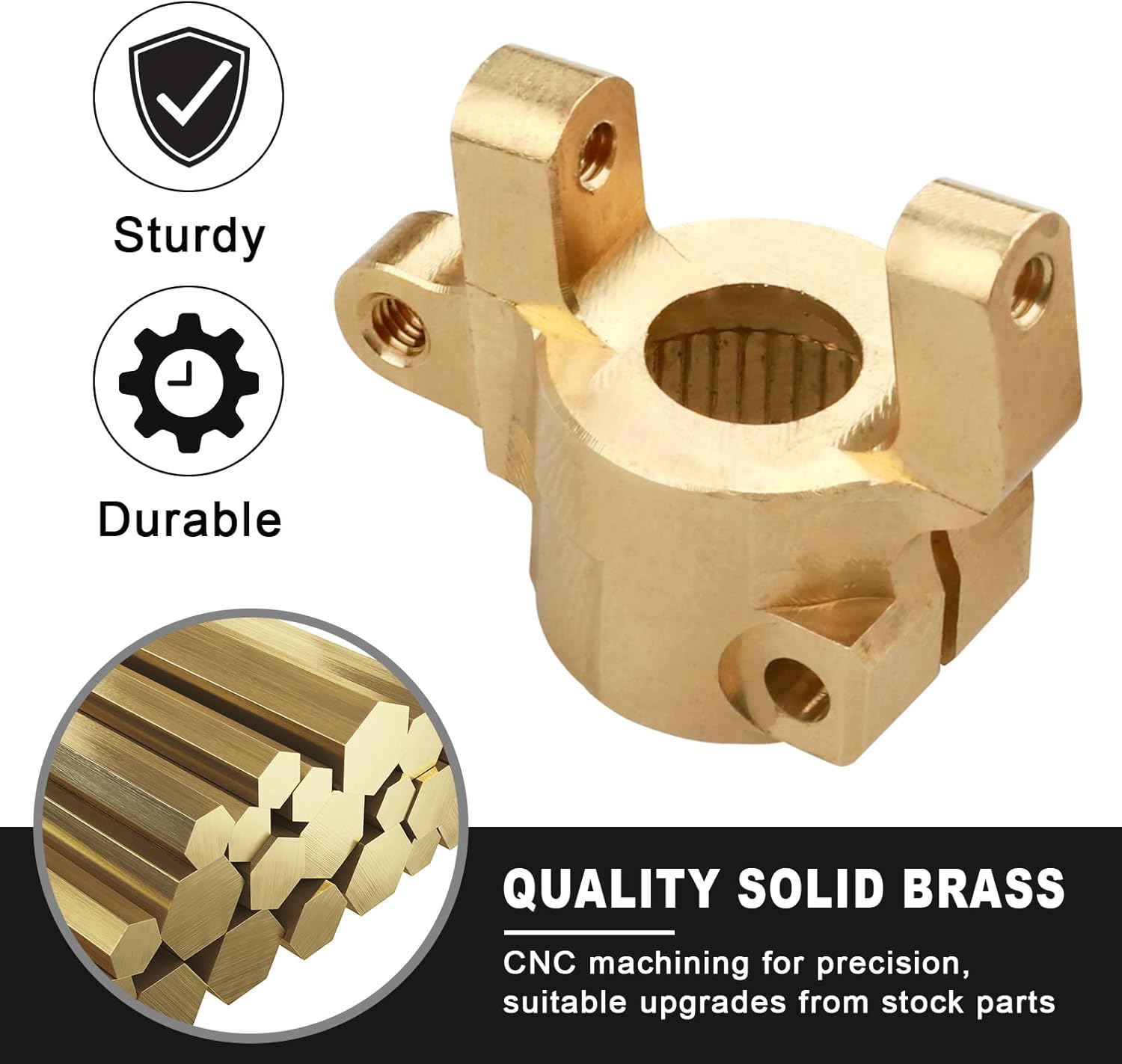 31.4g Upgraded Brass C-Hub Heavy Duty Weights for Axial SCX10 II 1/10 RC Crawler Upgrades Replacement Parts