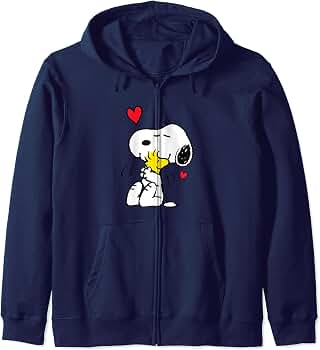 Amazon.com: Peanuts - Snoopy Lots Of Love Zip Hoodie : ביגוד, נעליים  ותכשיטים