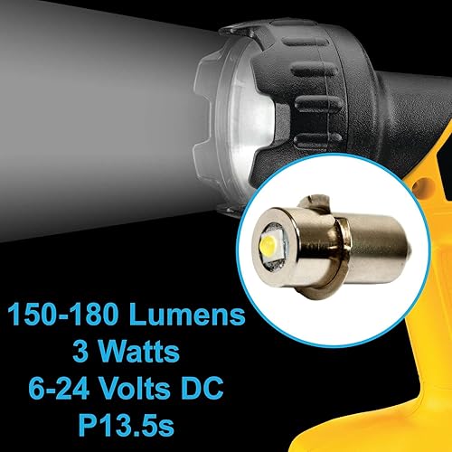 Miniatura 4 de HQRP Bombilla de actualización de alta potencia 3W LED 180LM compatible con 12 14.4 18 voltios Hitachi Ryobi Skil Makita Craftsman Bosch Porter
