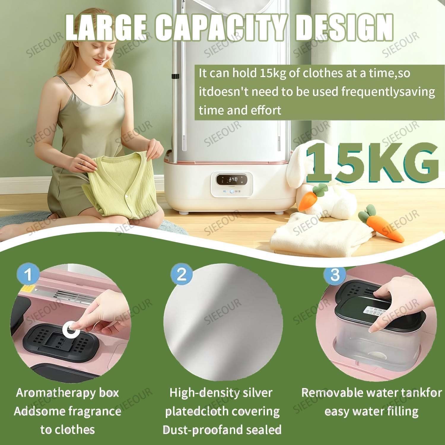 Smart Clothes Dryer & Foldable Steam Iron,900w Automatic Clothing Care Machine, Wireless Garment Steamer With Remote Control For Portable Fabric Steaming And Rapid Drying