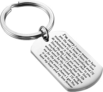 FEELMEM Apology Keychain Gift - Im Sorry Keychain for Apologizing - Forgive Me Gifts to Say Youre Sorry