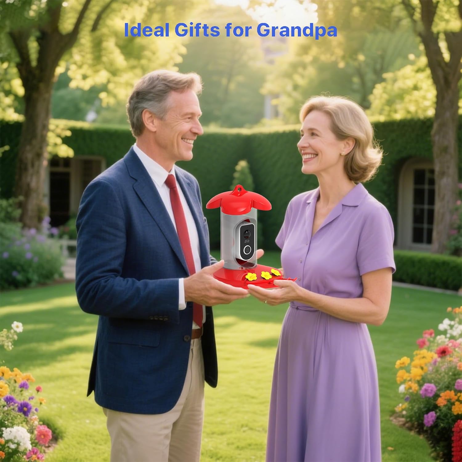 Hummingbird Feeder with Camera for Outdoor - 2K QHD Video, Instant Notifications & AI Bird Species, Ant Moat, Bee Proof, Motion Detection, 2.4G WiFi, Signal Booster, Gift for Bird Lovers (Red) - Image 2