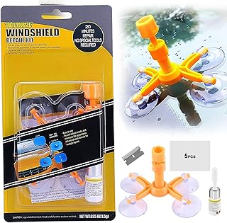 CCKITI Windshield Repair Kit, 2022 Car Windshield Window Glass Repair Tool for Quick Repair Windshield Chips and Cracks, Nicks, Star-Shaped, Half-Moon, Bulls-Eye and Crescents