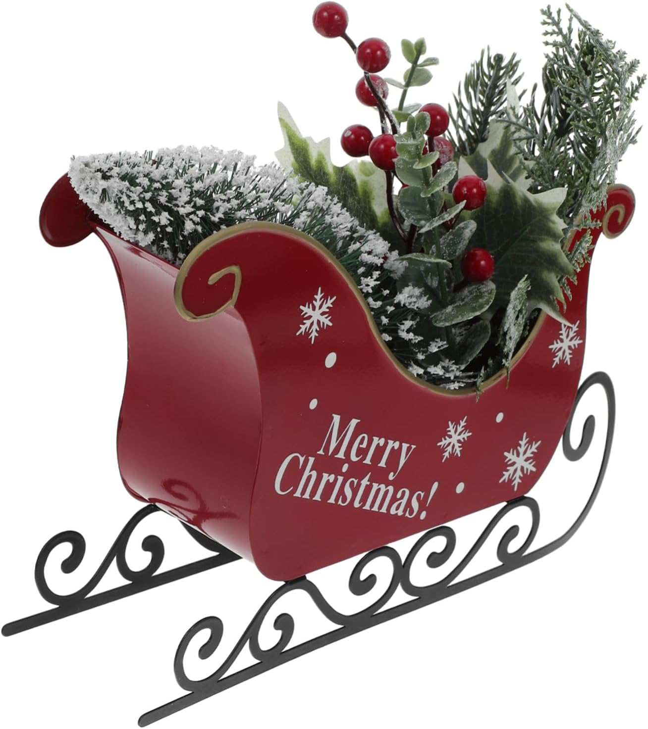 Christmas Sleigh Ornament Craft Xmas Decoration for Tabletop for Home Office and Holiday Centerpieces Unique and Creative Design Safe Material