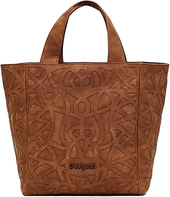 Desigual Bolso de mano PU para mujer, talla única, Brown, One size