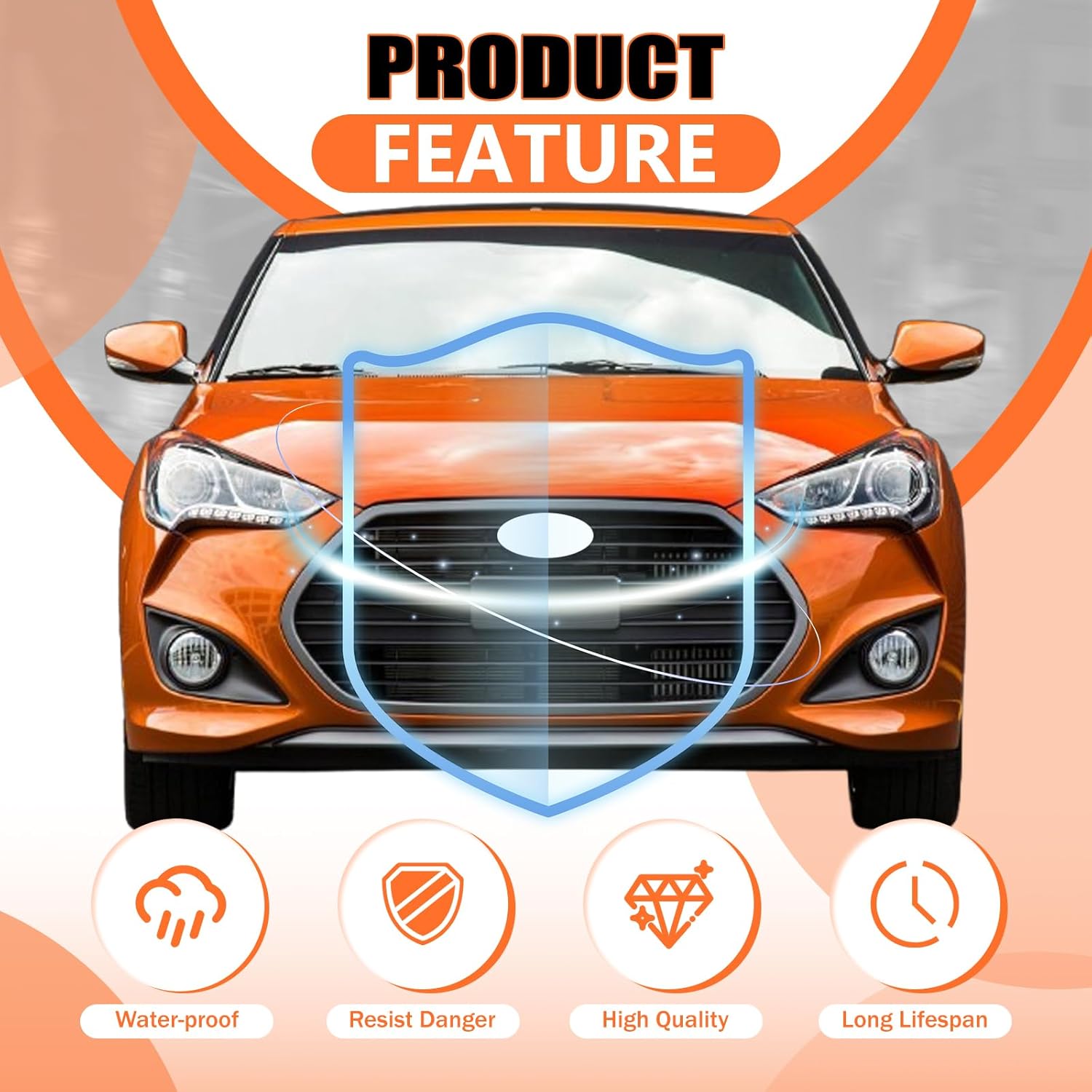 JX RACING Front Upper Grille Compatible with 2013 2014 2015 2016 Hyundai Veloster Turbo Radiator Grill Matte Black for 865612V500