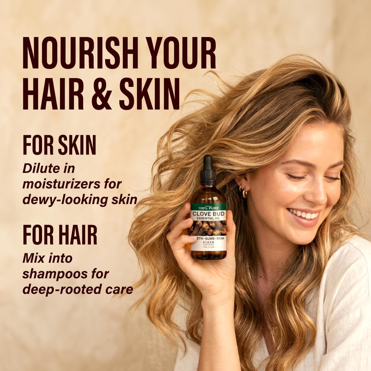 Kukka 100% Pure Clove Essential Oil for Skin, Diffuser, 4 Fl Oz