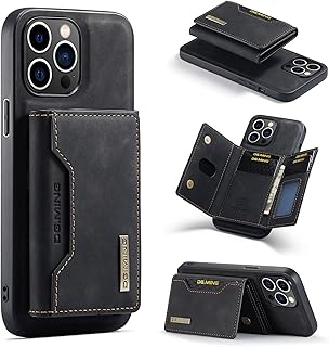 XYAJUANG 2 in 1 Detachable Back Cover& Leather Wallet Phone Cases Compatible with iPhone 14 Pro Maxï¼ˆ6.7'ï¼‰ï¼ŒWallet Case with Card Holder,Leather Pocket Phone Cases (Not Fit for iPhone 14 Pro) (Black)