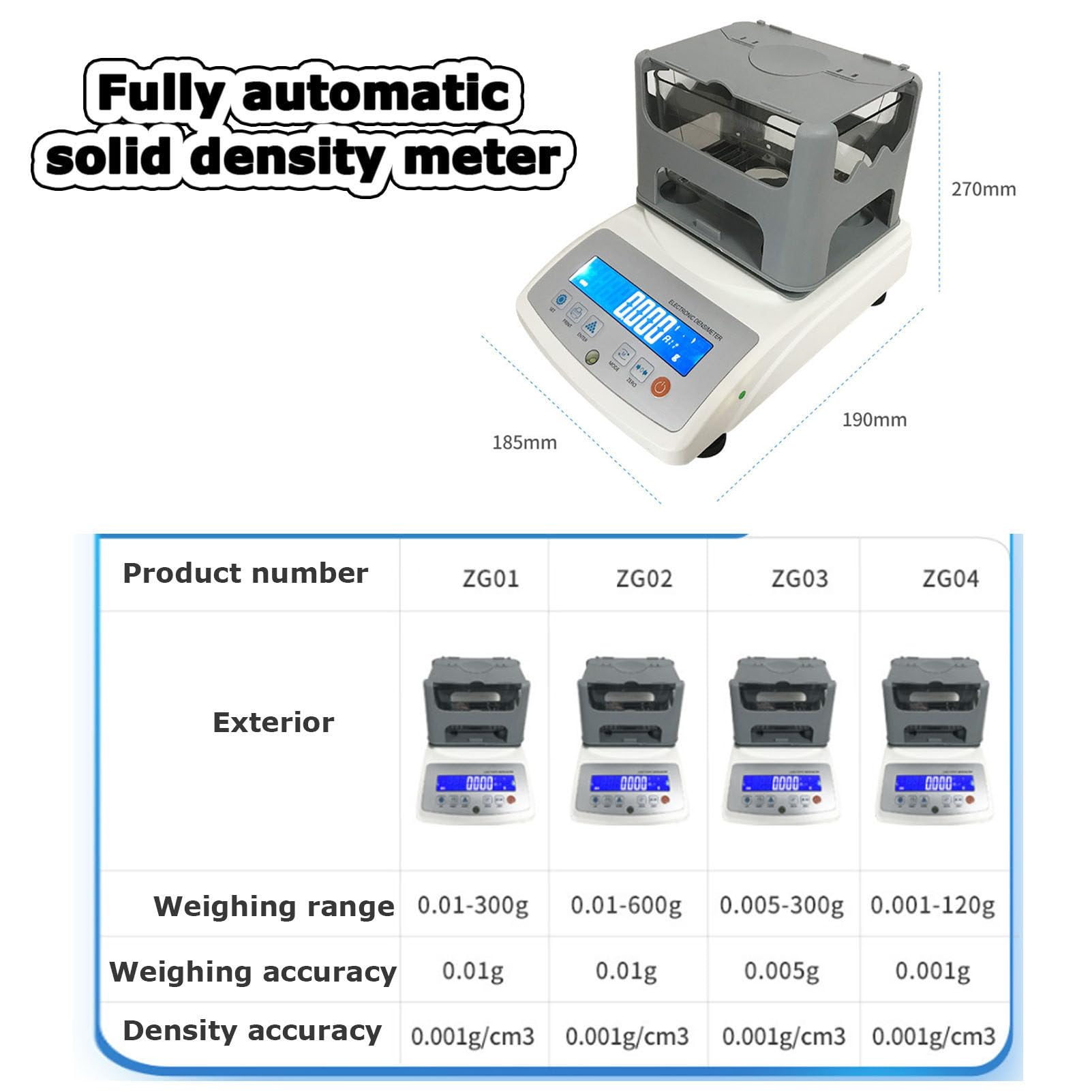 Densimetro solido di Digital, analizzatore di purezza di alta precisione per la prova dei metalli, attrezzatura di misura industriale del laboratorio