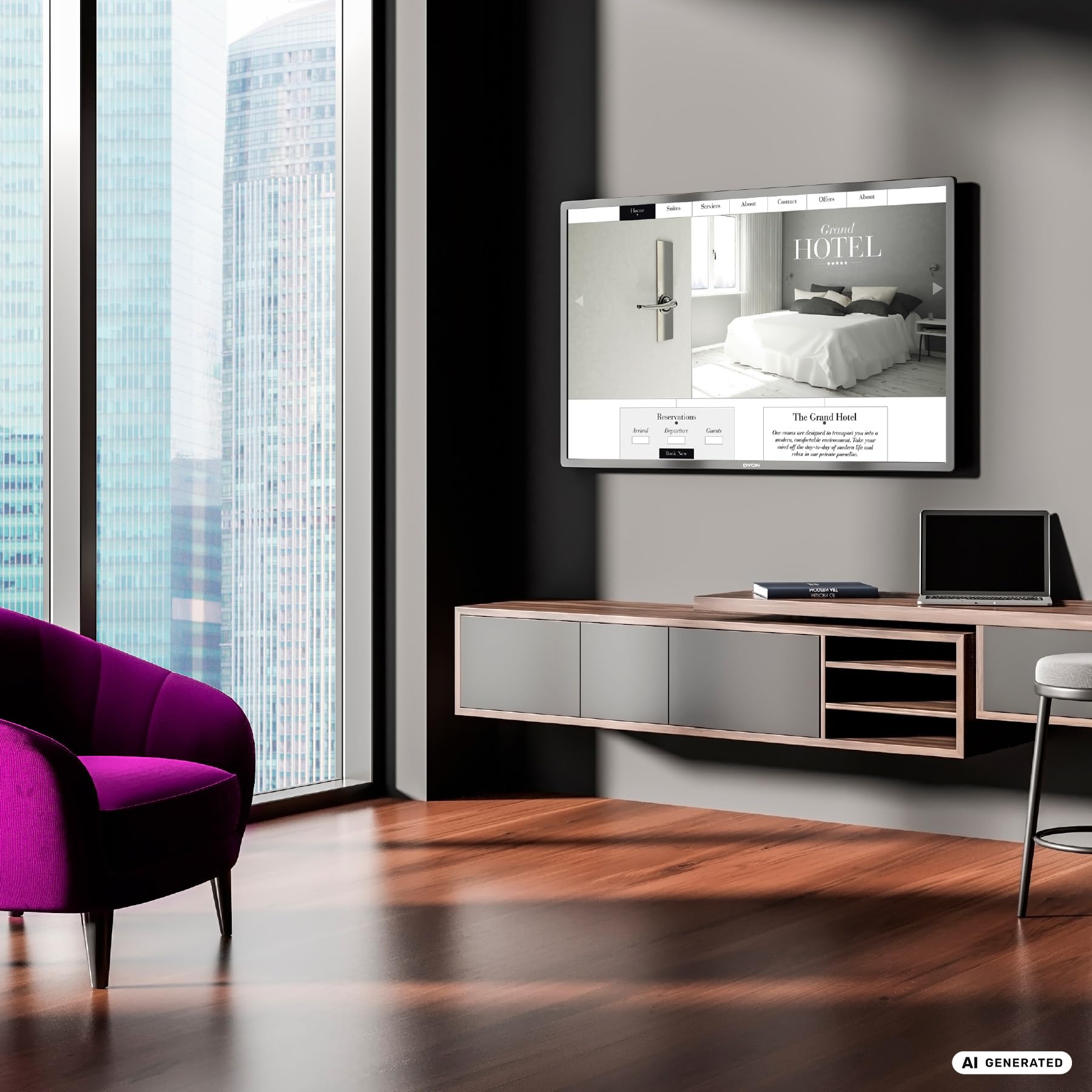DYON Movie Smart 22 VX - 22 pulgadas Full HD Smart TV con sintonizador triple HD (DVB-C/-S2/-T2), App Store, Netflix, Prime Video, YouTube, DAZN, Disney+, waipu.tv, modo hotel