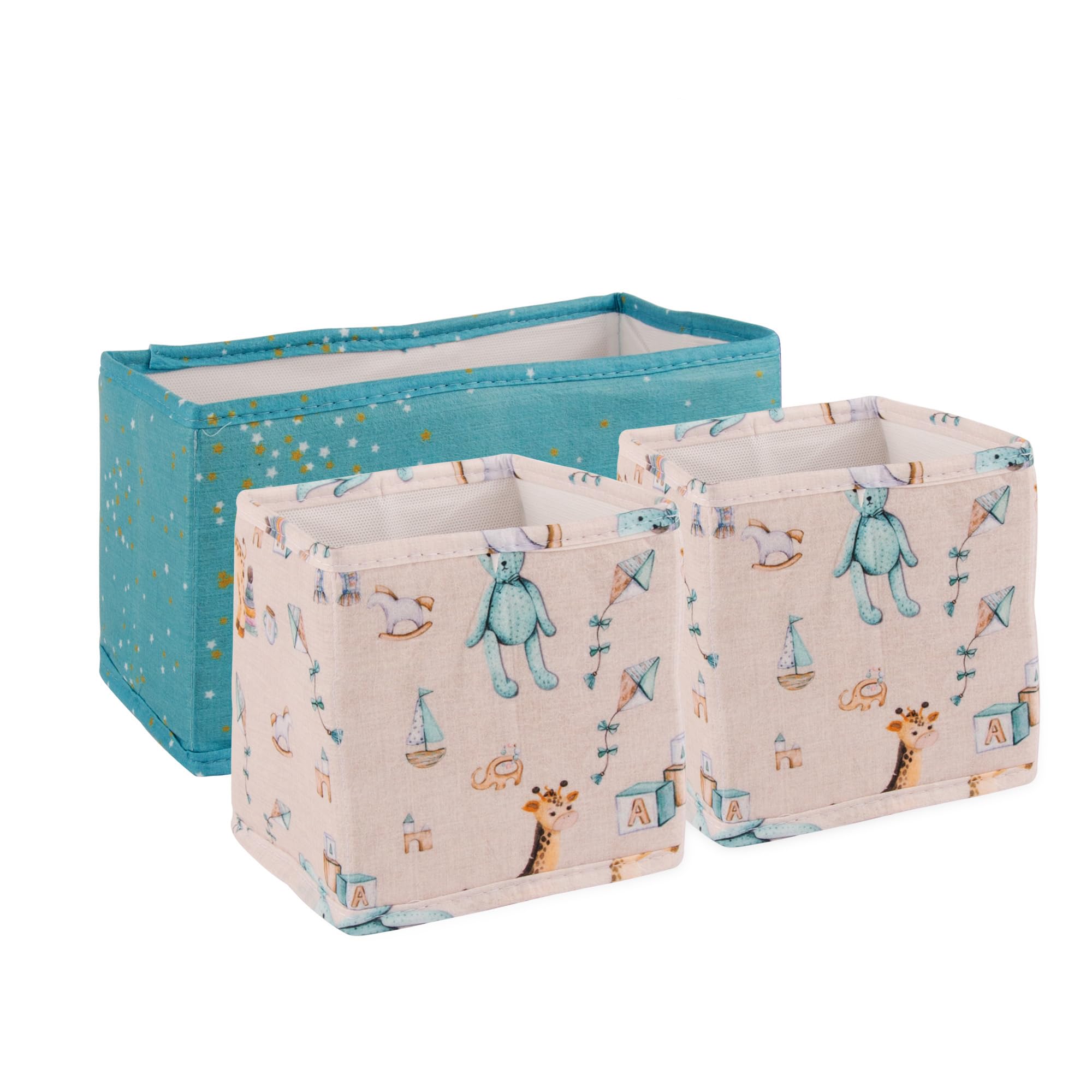 BABY SHOWER CHOCOLATE Drawer Organizer Set of 3 - Drawer Organizer Divider Storage Organizer Box for drawers, cupboard, wardrobe (Blue)