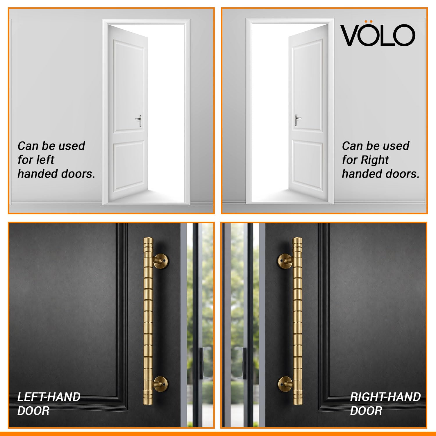VOLO Main Door Pull Push Handle for Main Entry | Interior Exterior Use | Modern Home Office Door Hardware Pull Handle | (Antique Brass, 12 Inch (300MM), Pack of 2 Piece (K-58)) — Amazon image 9