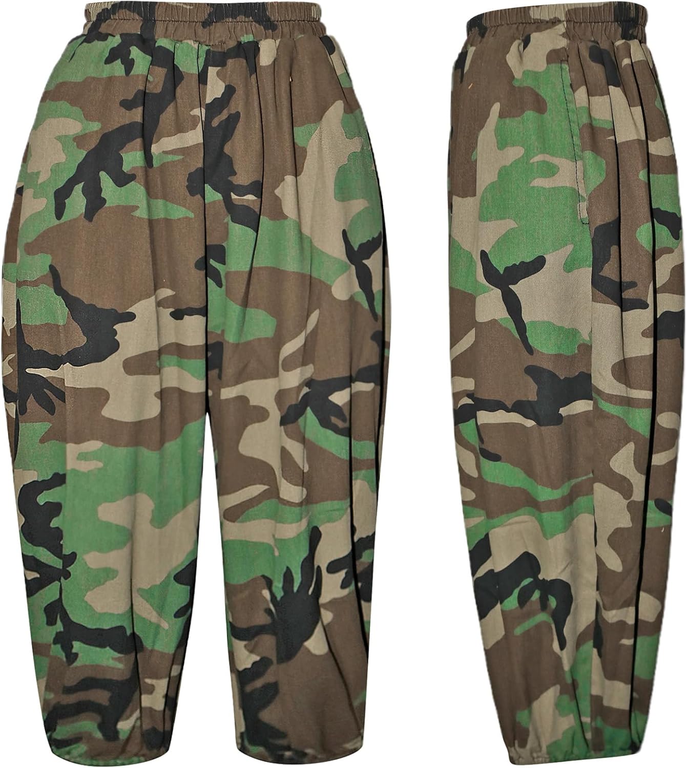 Voghtic Women's Camo Sweatpants Barrel Cropped Elastic Waist Denim Pants Loose Trousers with Pockets - Image 6