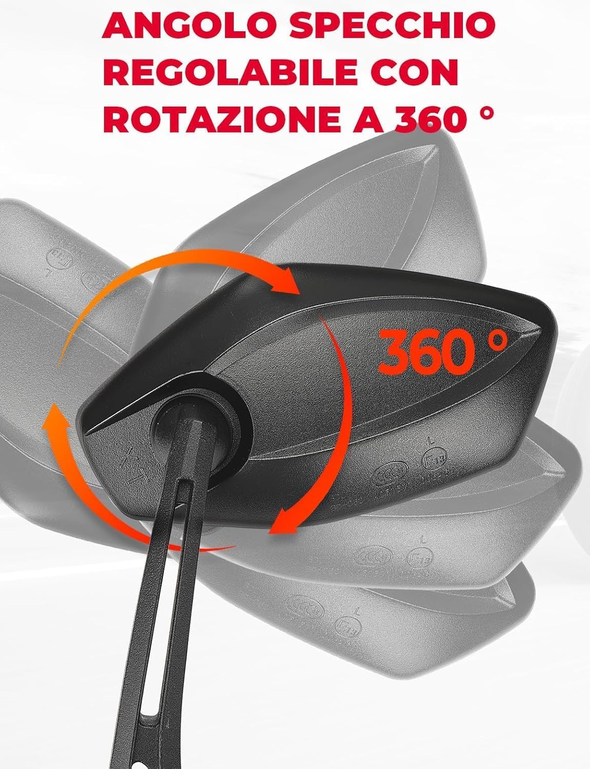 KEMIMOTO Specchietti Moto Universali M8 e M10, Specchietto Retrovisore Moto con Staffa, Specchi Retrovisore Laterale Compatibile con MT07, MT09