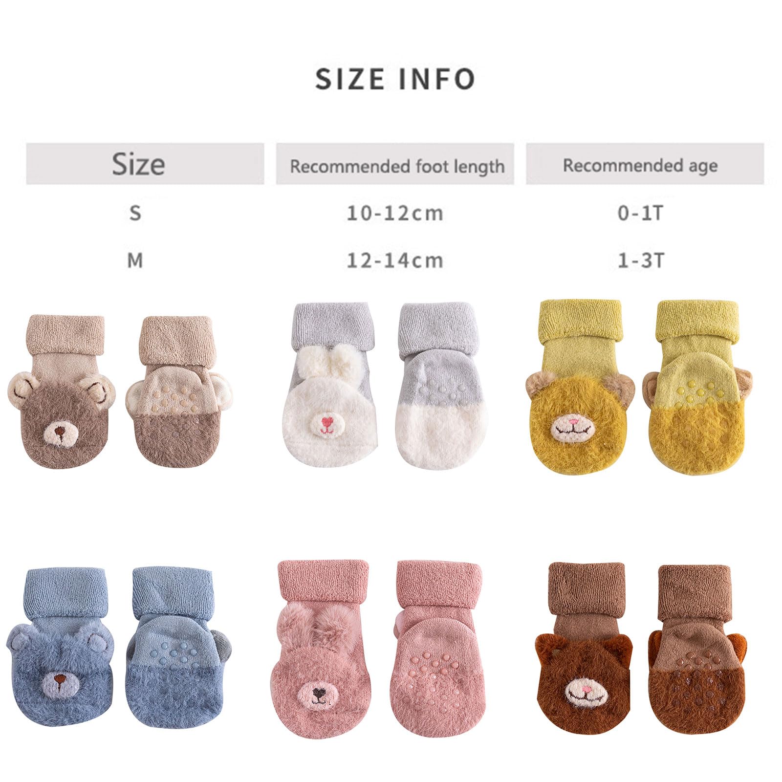 GRABAGECAN Upgrade Baby Slip Warm Socks Baby Boys Thick Winter Socks with Grips for Baby Girls Skid Socks Comfortable Sock