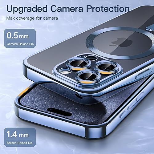 Miniatura 5 de JETech Funda galvanizada para iPhone 15 Pro de 6.1 pulgadas, protección completa para lente de cámara, compatible con carga inalámbrica MagSafe,