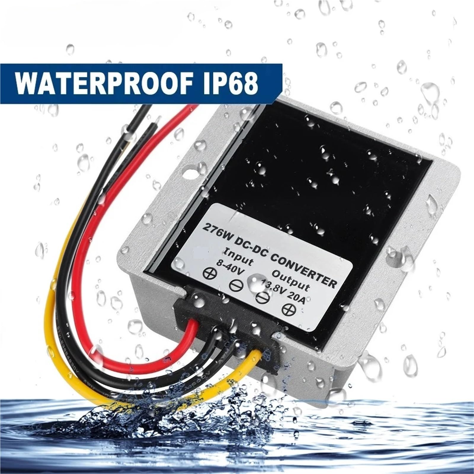 8-40V 12V 24V to 13.8V 5A 10A 15A 20A DC DC Boost Converter Regulator Power Step-Up Step-Down Voltage Stabilizer(8-40V to 13.8V 10A)