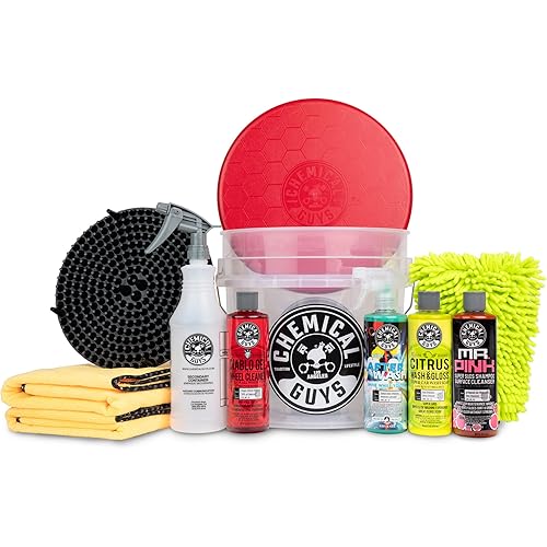 Chemical Guys HOL121 Best Car Wash Bucket Kit, (Safe for Cars, Trucks, SUVs, RVs & More) 11 Items