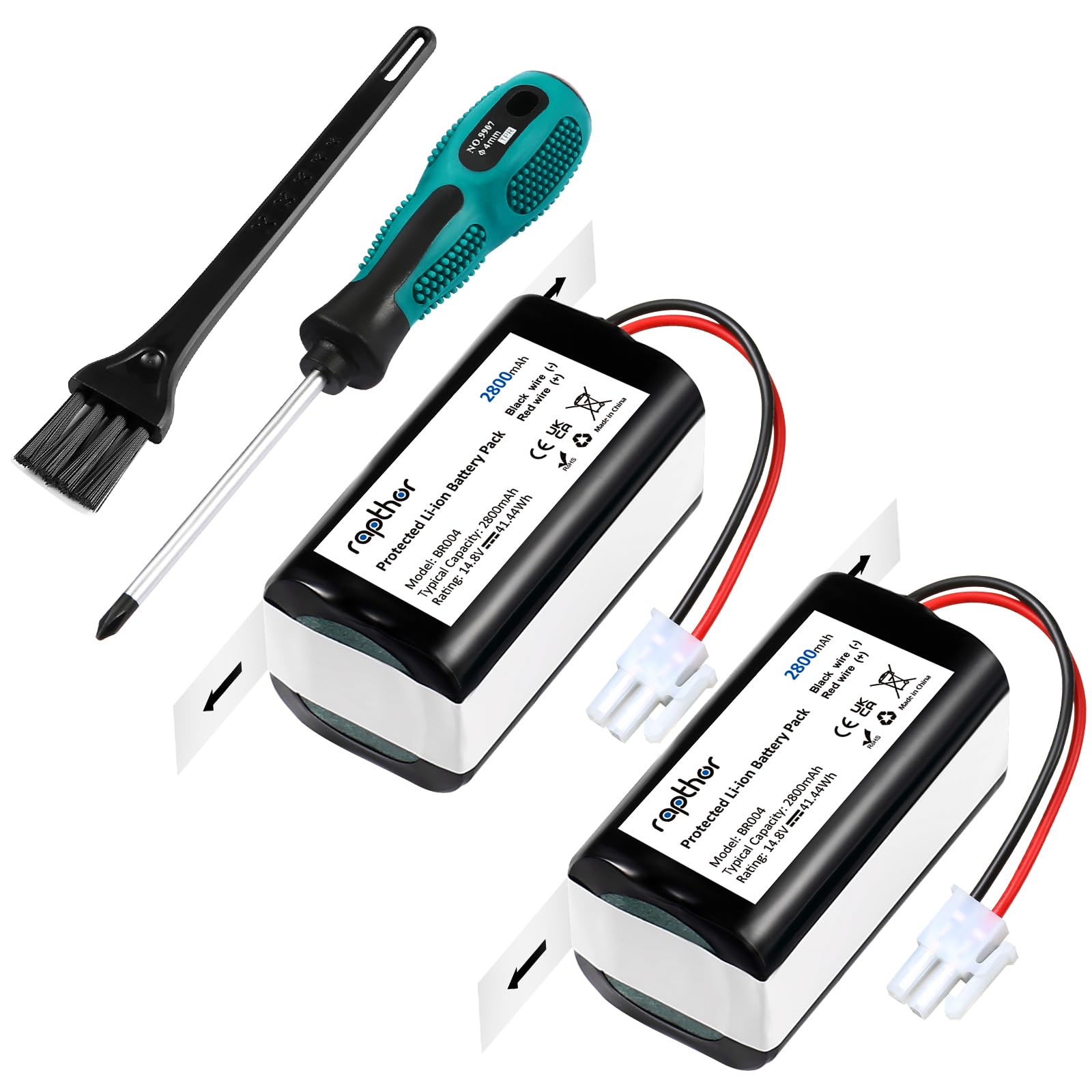 Replacement Battery for ILIFE A4S Robot 2800mAh, Compatible with A4, A4S pro, A6, A7, A9, A10, V3x, Compatible with V7, V7s Plus, V7 PRO, W400, W400s, W450 Robot Vacuum Cleaners,14.8V/41.44Wh(2PCS)