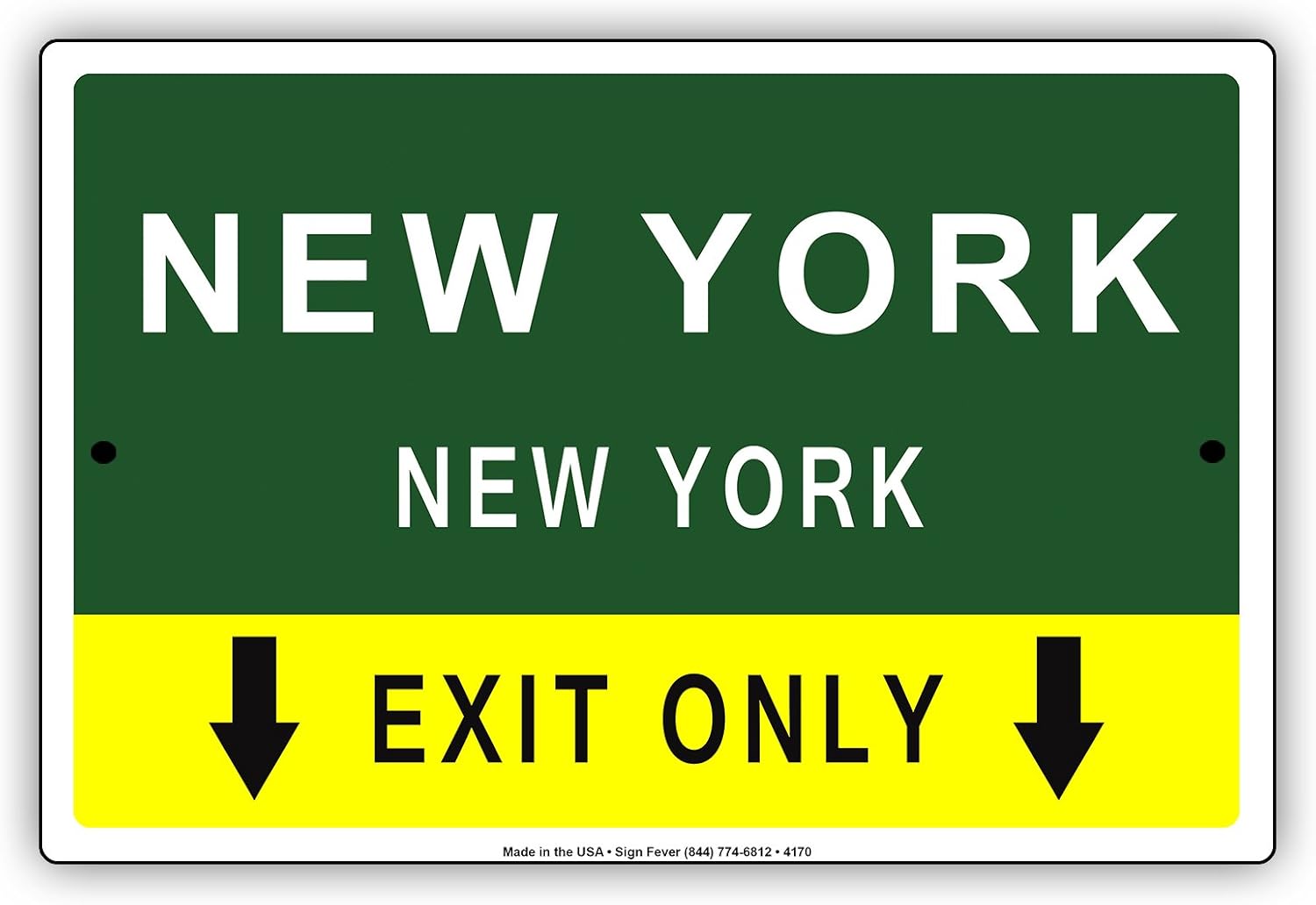 New York New York Exit Only With Pointer Arrow Direction