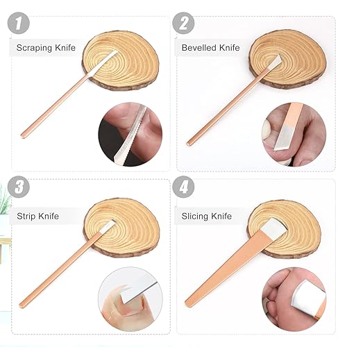 Miniatura 4 de Juego de 4 cuchillos de pedicura, herramientas profesionales para uñas encarnadas de acero inoxidable, kit de removedor de cutículas, hoja de