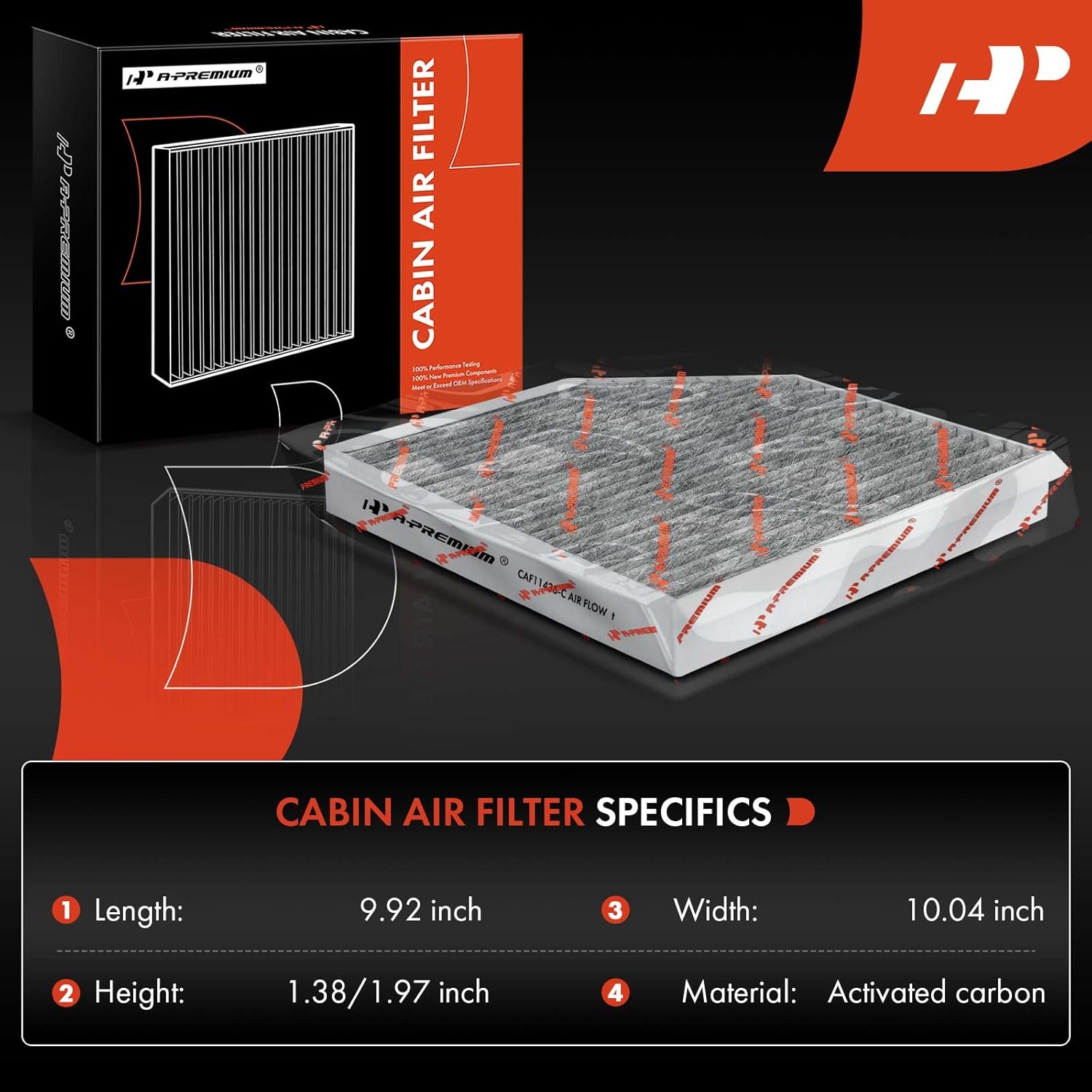 A-Premium 2-PC Engine & Cabin Air Filter with Activated Carbon Compatible with Audi A6 Quattro 2012-2018, A7 Quattro 2012-2018, S6 2013-2018, S7 2013-2018, 3.0L 4.0L Replace# A3342C, 4H0819439