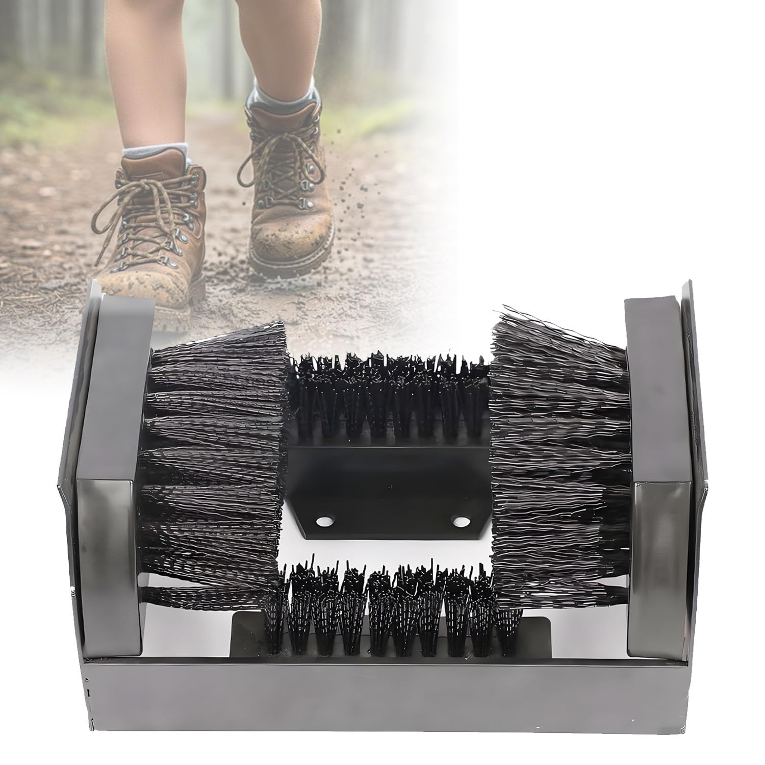 UORDBY Shoe Scraper Brush with Sturdy Handle, Floor Mountable Boot Cleaner Brush, Effective Mud Remover, Easy Dirt Removal from Shoes & Boots, for Mud, Dirt & Snow Single