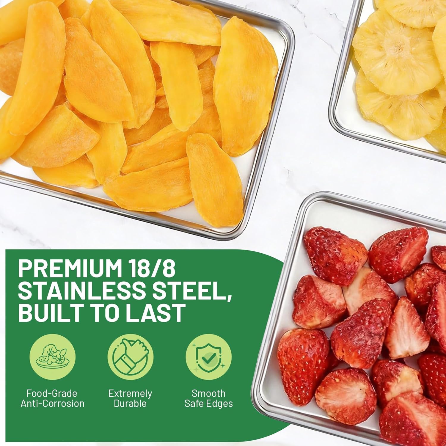Metal Trays for Harvest Right Freeze Dryer Large 6Pcs, Freeze Dryer Pans Replacement for Harvest Right Trays, Fit for Harvest Right Home pro Freeze Dryer Machine, Easy to Demold, Corrosion-Resistant