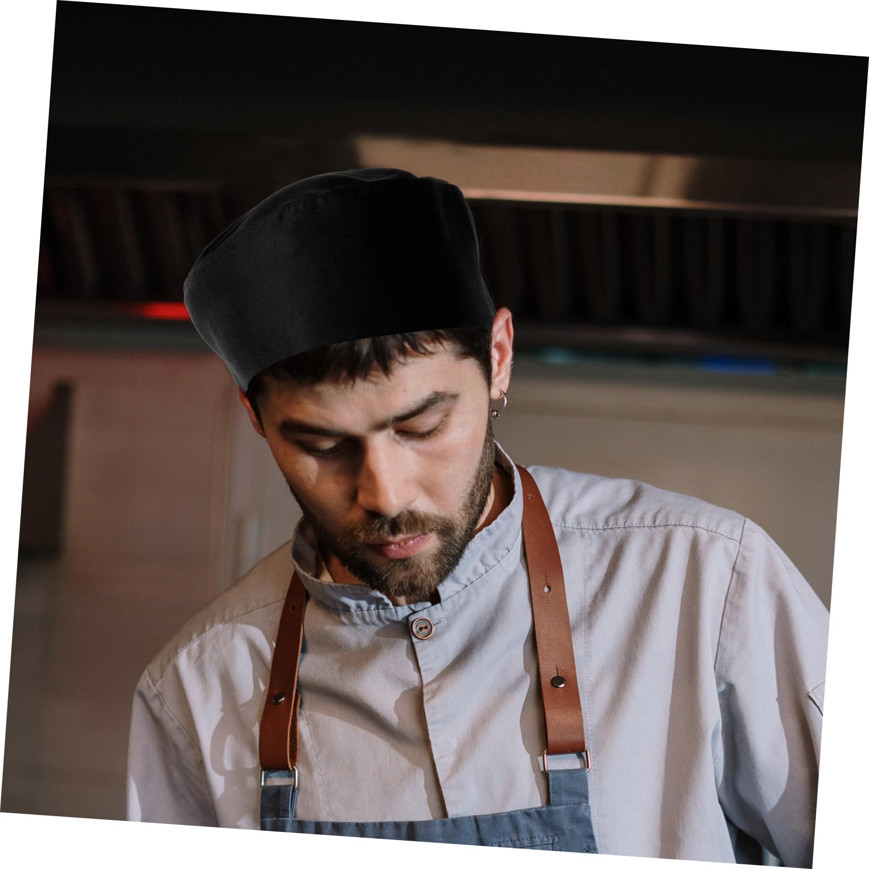 Beaupretty Sombrero de Cocinero Tapa de Catering Sí Sombreros de Cocina Sombreros de Chef para Hombres Sombreros para Cocinero Sombrero de Cocina con Estilo algodón Negro