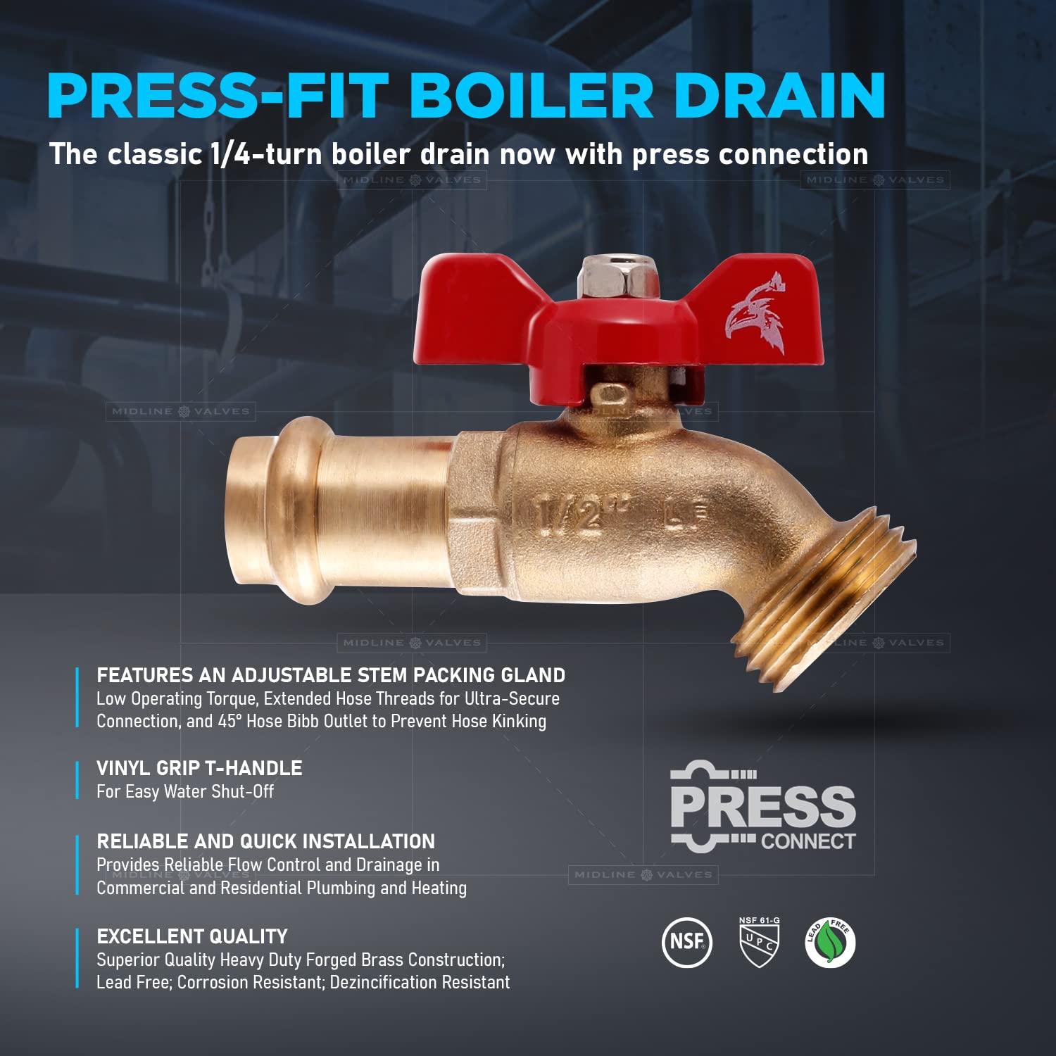 Snapklik.com : Midline Valve 12CECUS-OM-5 Quarter Turn Boiler Drain ...