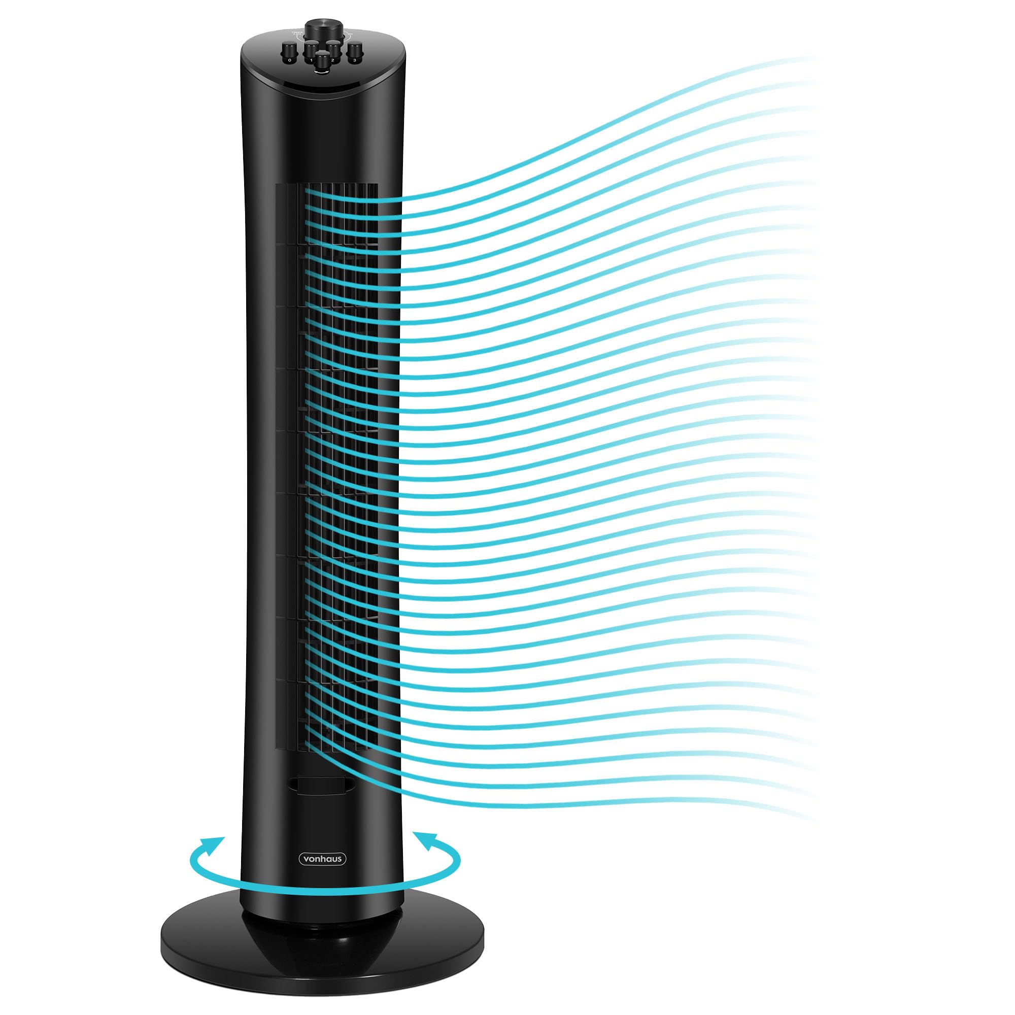 VonHaus Tower Fan 31”, Electric Fan for Cooling, Oscillating Fan with Timer  for Any Space, Aroma