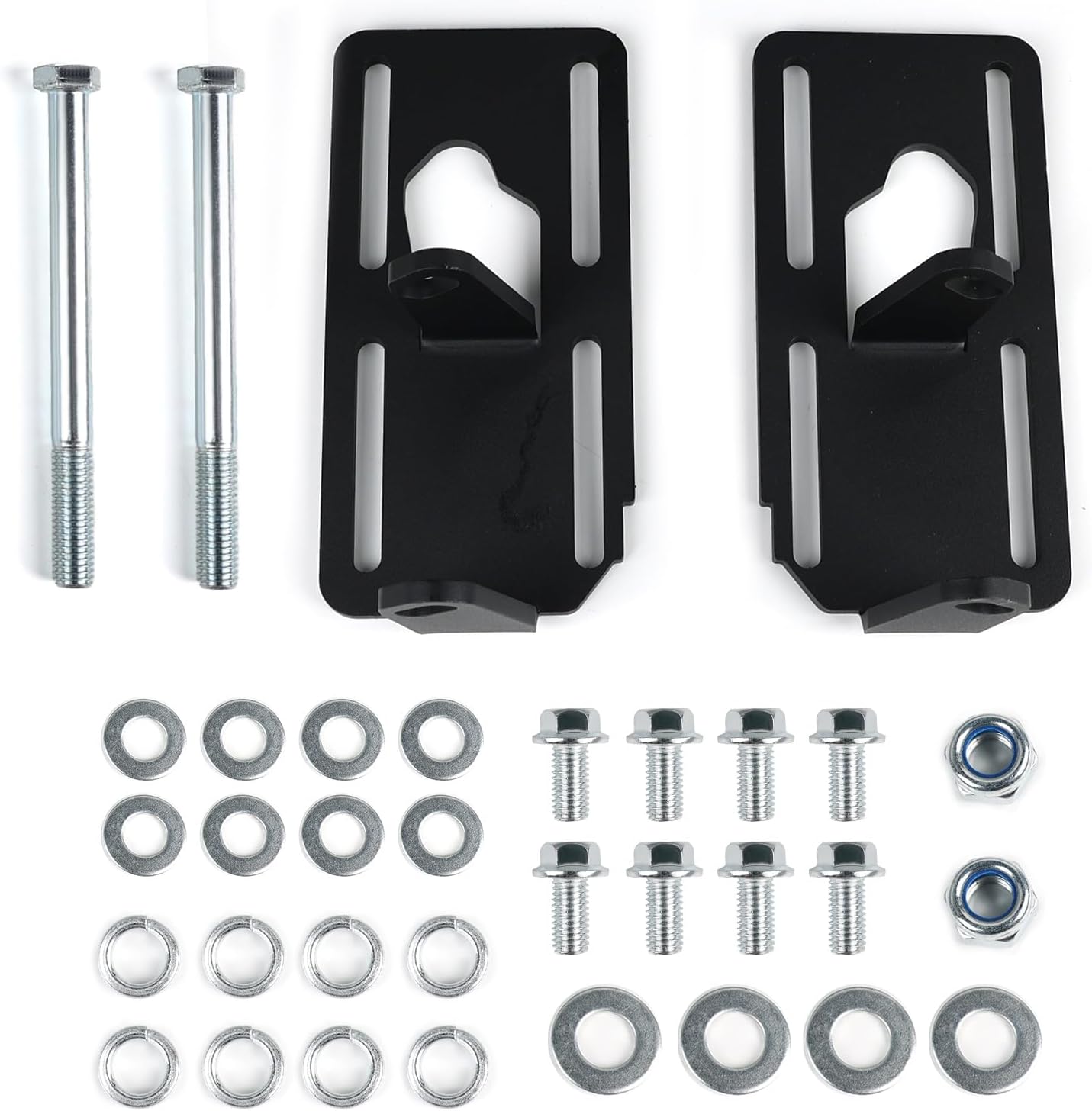 LS Engine Swap Mount Bracket Kit – Fits 1973-1987 Square Body & 1988-1998 OBS Chevy GMC C/K Truck 2WD – Adjustable Steel Motor Conversion Plates for Small Block to LS Series (Black)