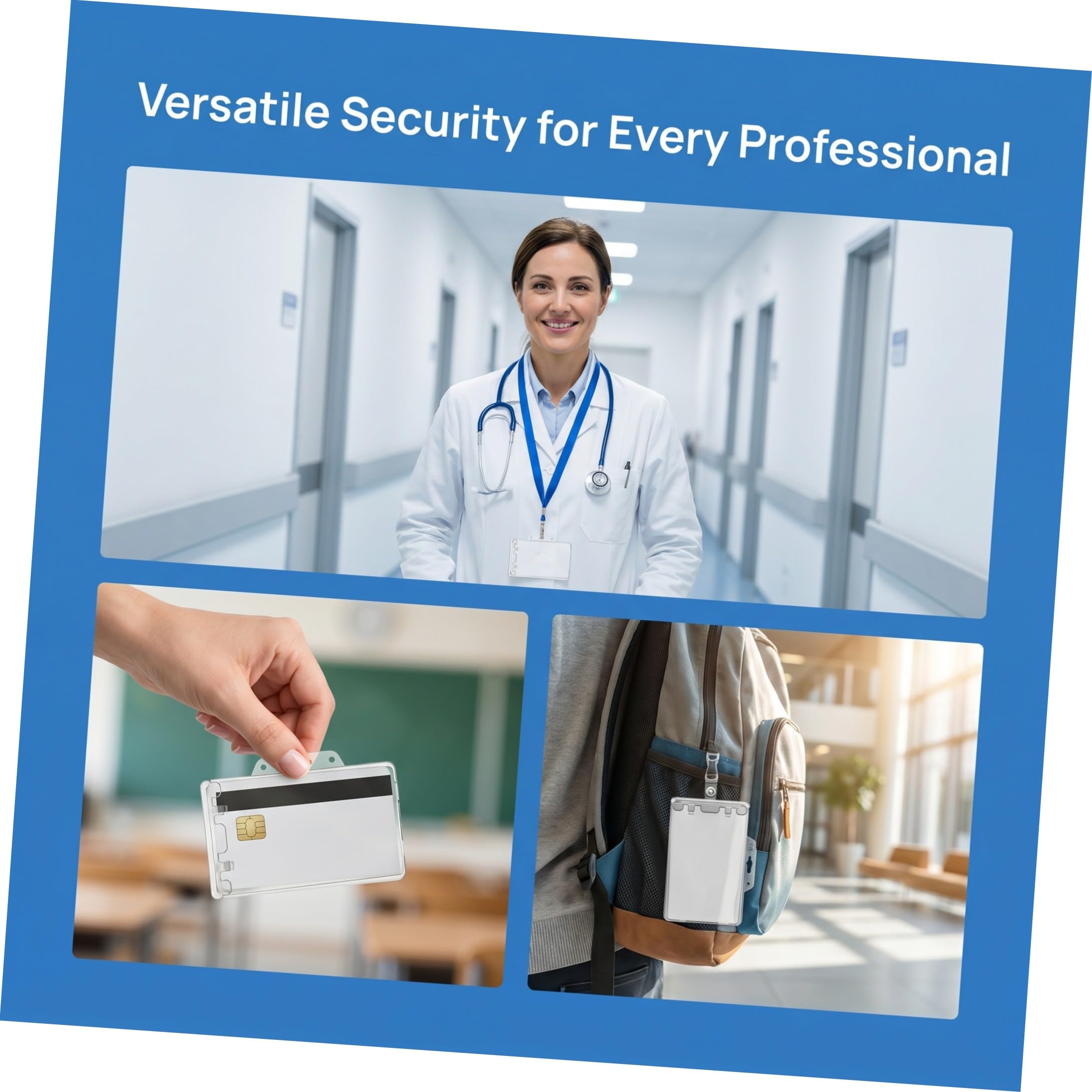 NUOBESTY 5 Set di Porta Badge Orizzontale in Materiale Sicuro per Scuola Ufficio Lavoro Carta di Credito Cartellino Porta Compatto E Leggero 4 Pezzi * 5