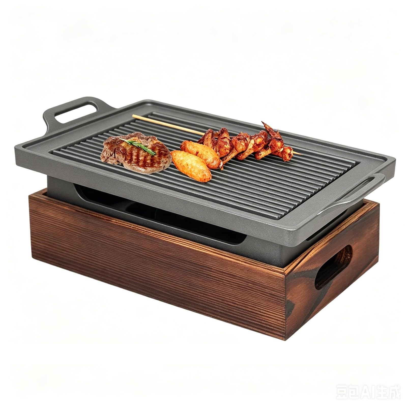 Przenośny mini japoński grill do grilla, łatwy w użyciu, idealny do użytku wewnątrz i na zewnątrz, podwórko, kemping, piknik, spotkania rodzinne i codzienne domowe grillowanie