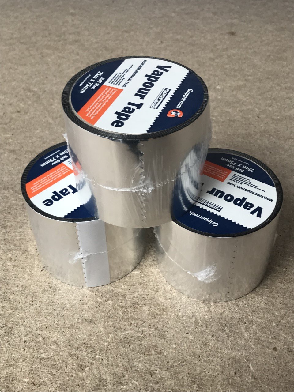Gripperrods Silver Underlay Jointing Vapour Tape X 3 Rolls