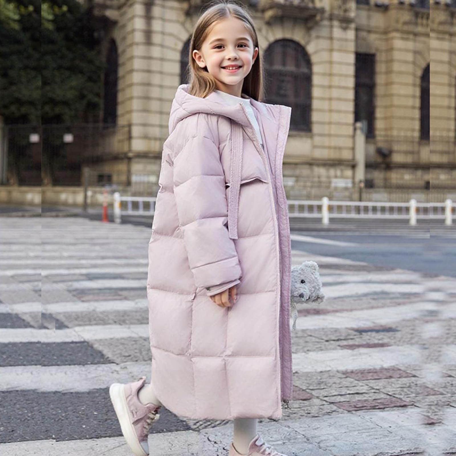 NUSGEAR Chaqueta Acolchada para niño Medio Largo, para Invierno, Chaquetas Acolchada Niñas Invierno Abrigos Niños Pesado Mediana Longitud Chaquetas Caliente Algodón Guata Ropa de Abrigo para niños